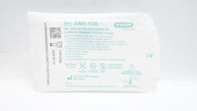 Vygon AMS-636 Microbore Extension Set Approx. Priming Volume 2.0mL x 60inch